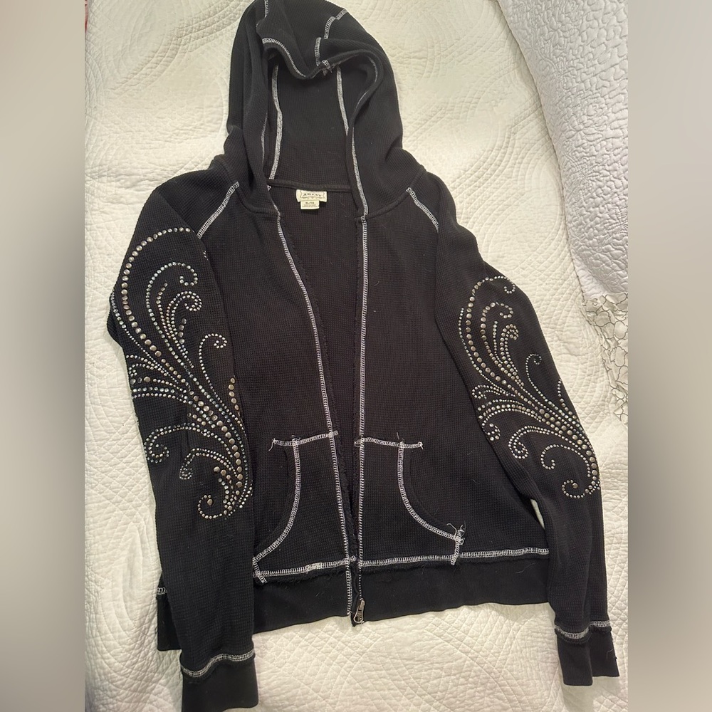 Ariat hoodie with stud detail on sleeves  smoke free home.